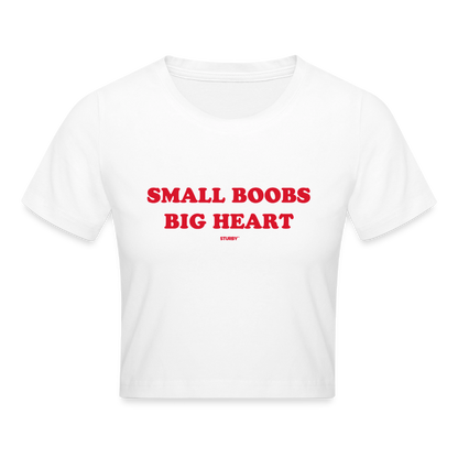 small boobs big heart - Cropped T-Shirt - Weiß